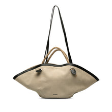 Jil Sander | Pre-Owned Canvas Sombrero Satchel | Brown/Beige