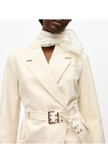 Ivory Cotton Melange Tailoring Blazer | Angora
