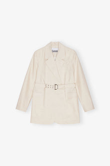 Ivory Cotton Melange Tailoring Blazer | Angora