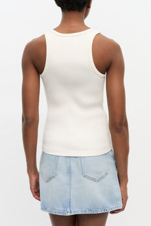 Ivory Ribbed Tank Top | Egret