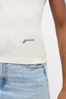 Ivory Ribbed Tank Top | Egret