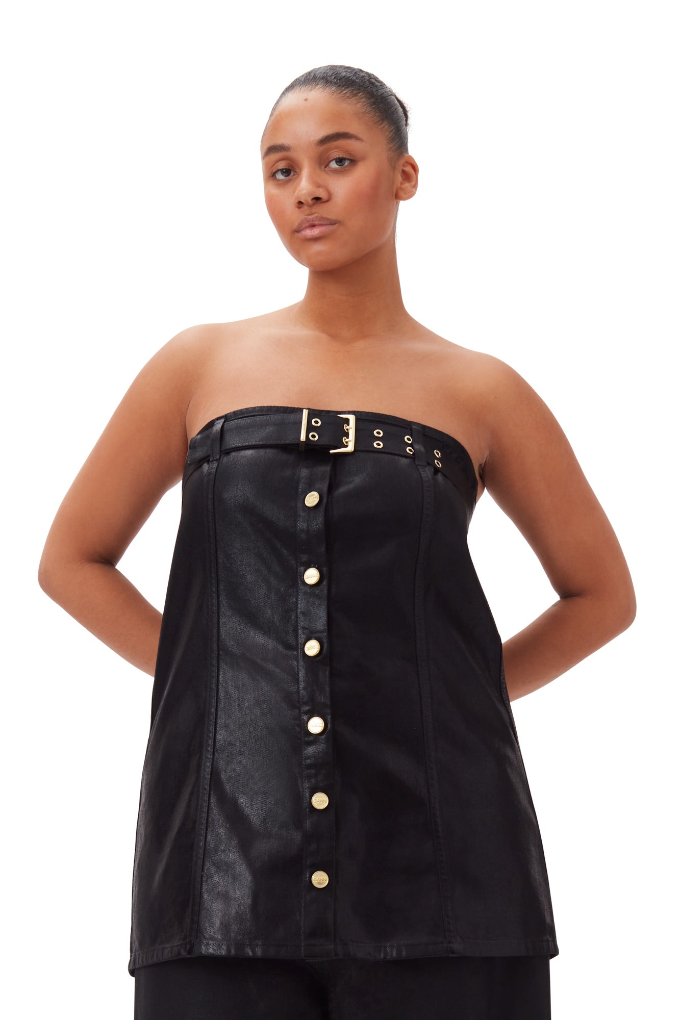 Foil Denim Corsage | Black