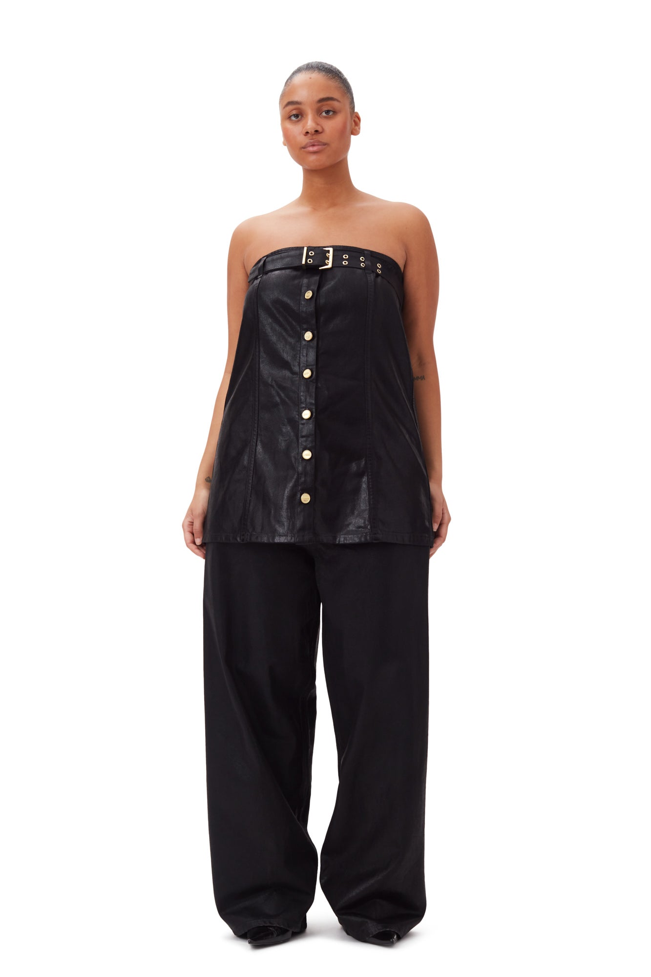 Foil Denim Corsage | Black