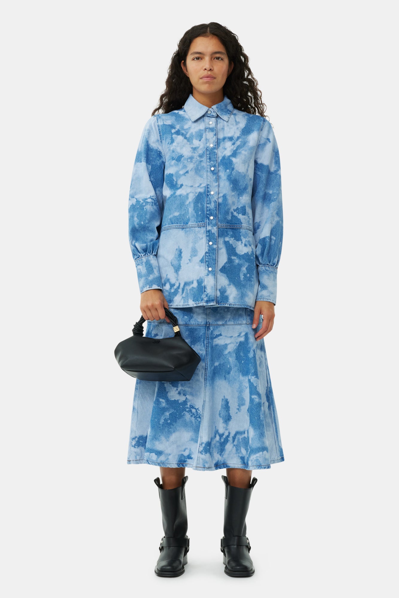 Bleach Denim Shirt | Light Blue Stone