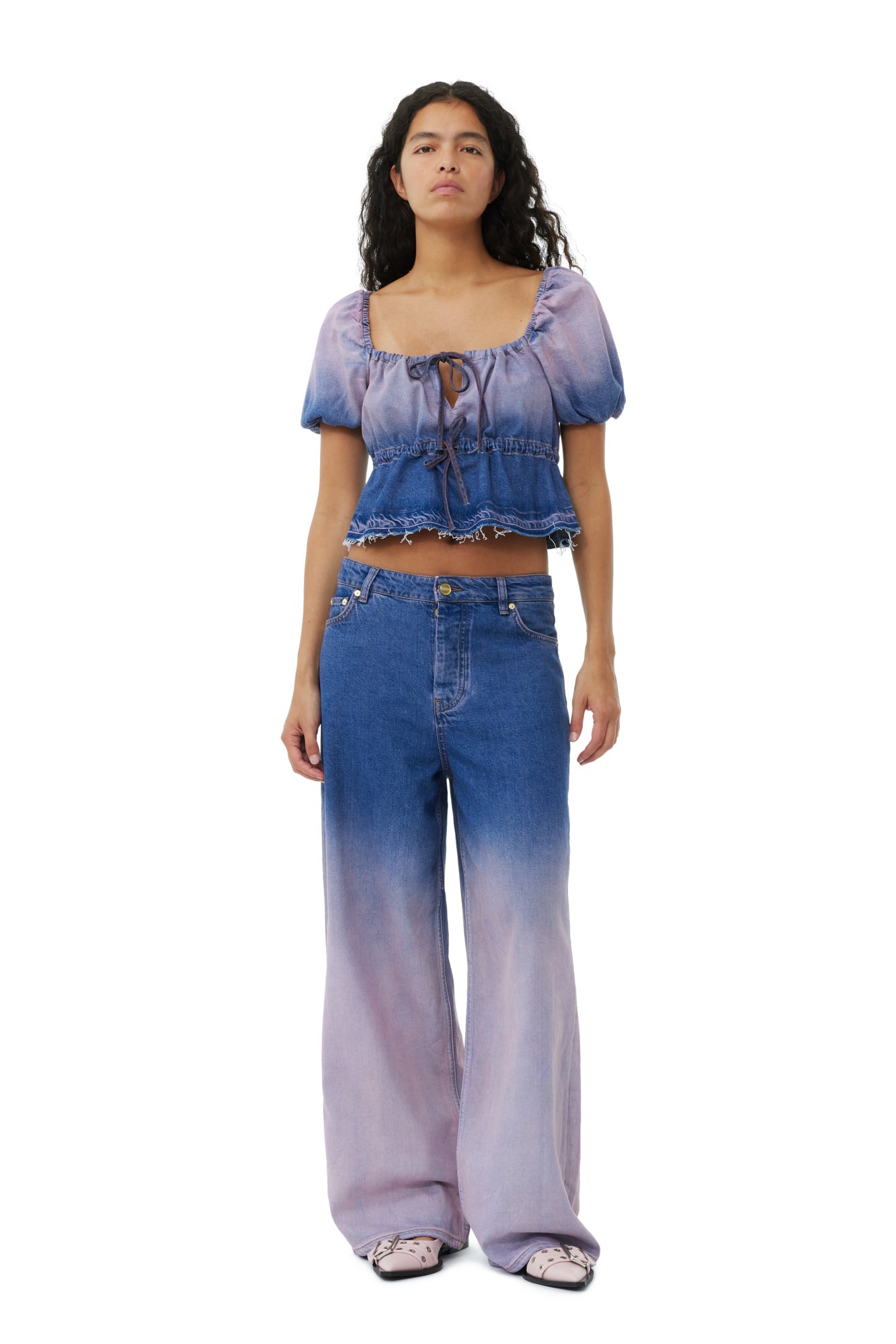 Bleach Future Denim Puff Sleeve Top | Bleach