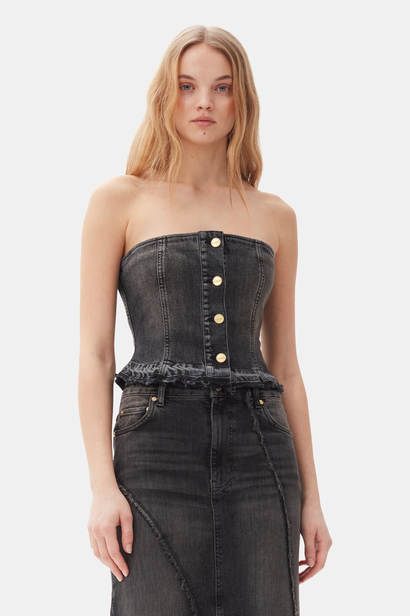 Denim Top | Washed Black/Black