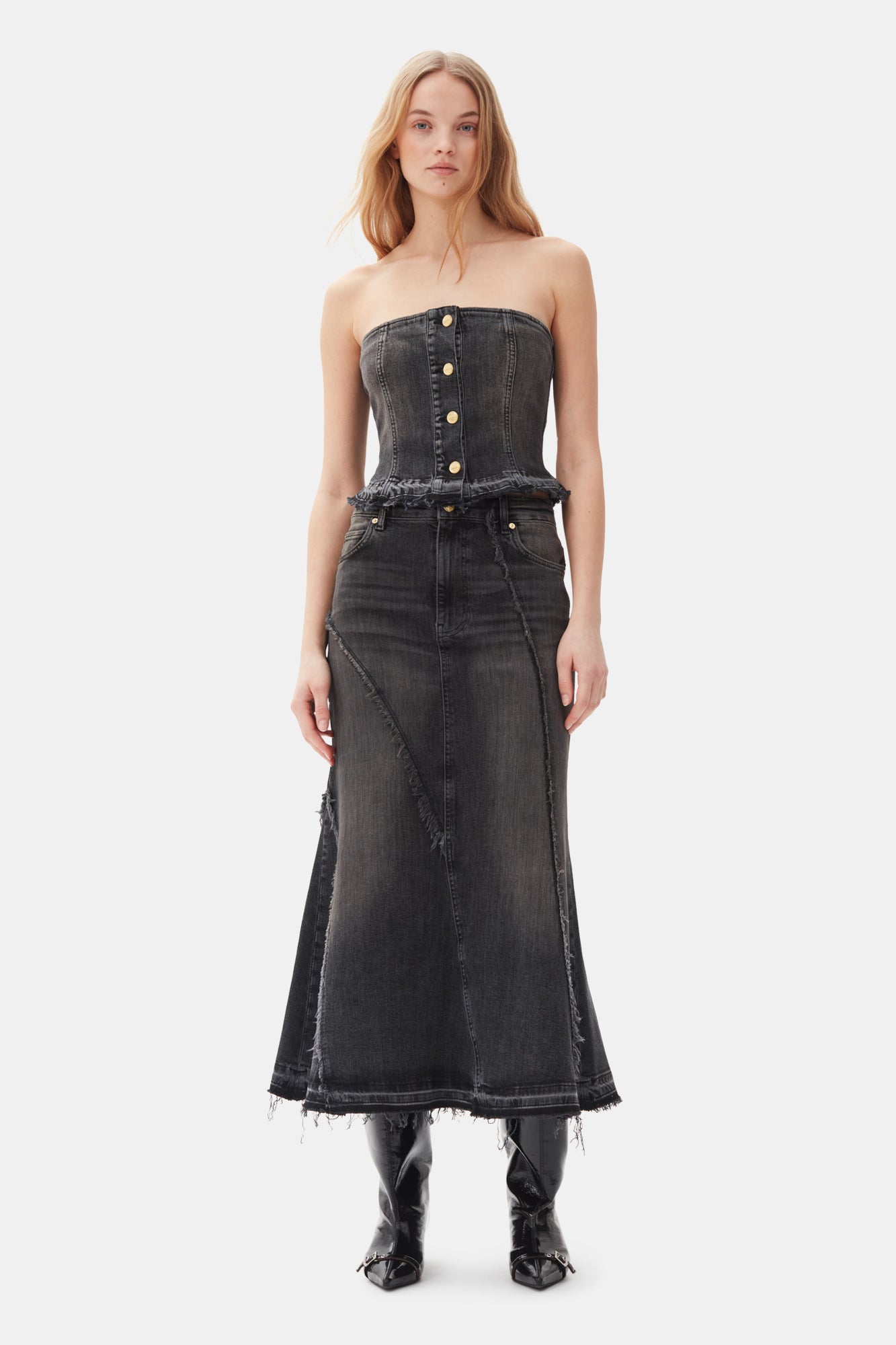 Denim Top | Washed Black/Black