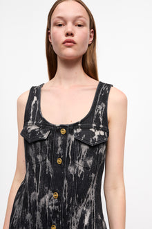 Heavy Denim Mini Dress | Washed Black/Black