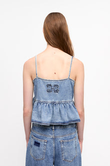 Denim Strap Top | Mid Blue Stone