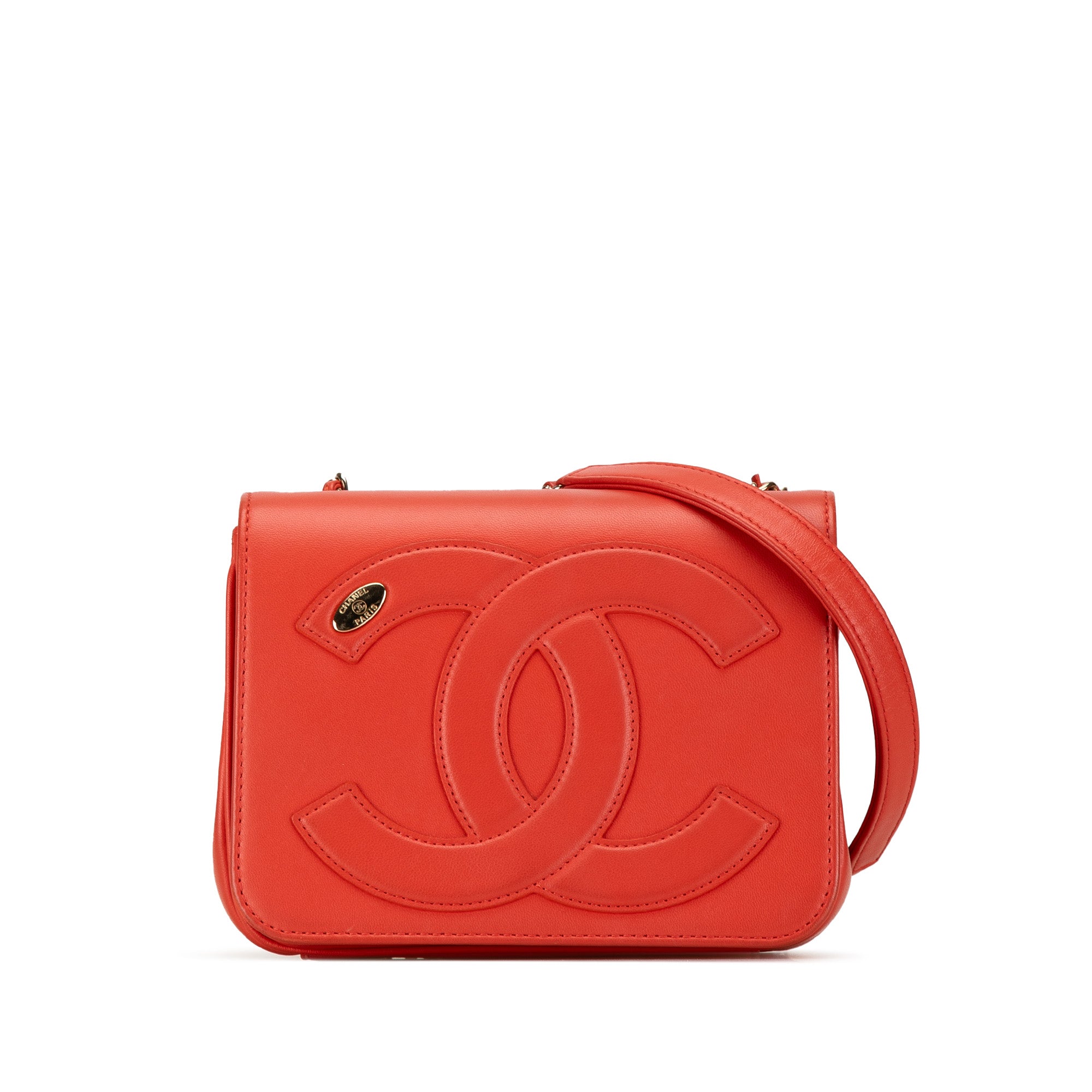 Chanel | Pre-Owned Lambskin CC Mania Flap | Red