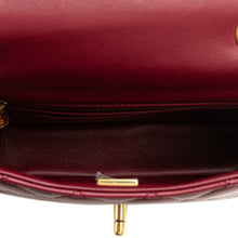 Chanel | Pre-Owned Mini Square Lambskin Coco Heart Chain Flap | Red