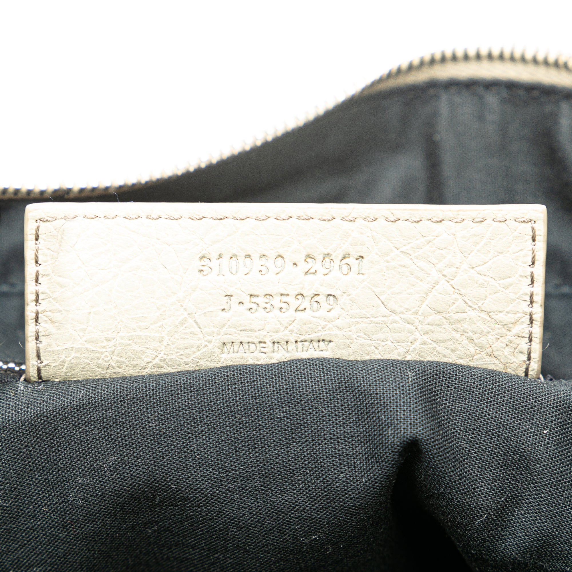 Balenciaga | Pre-Owned Lambskin Motocross Classic Bridge Satchel | Gray/Light Gray