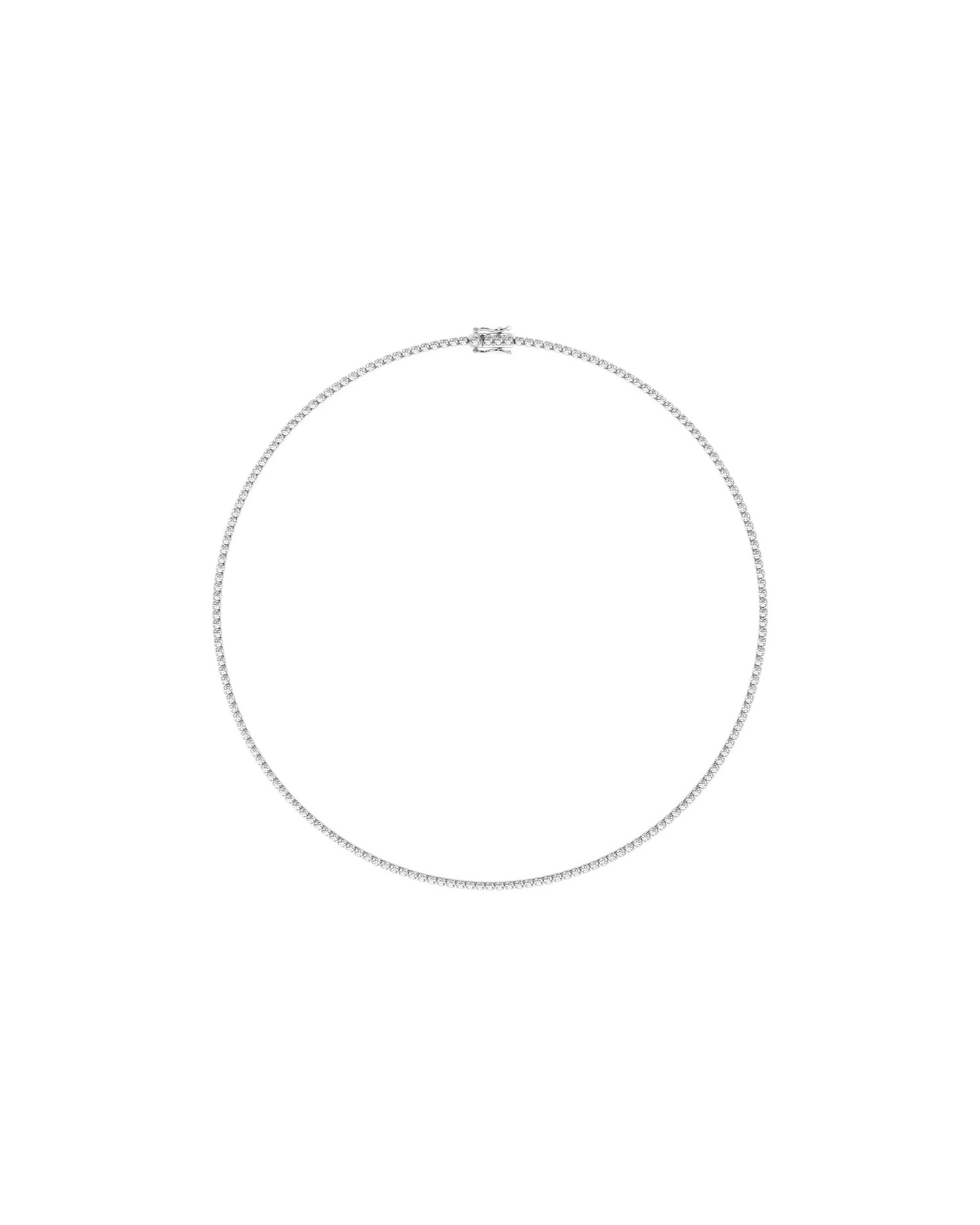 Womens | Tennis Necklace | 14K White Gold | 5.75 CTW Round Cut Natural Diamond | H-I-I2-I3