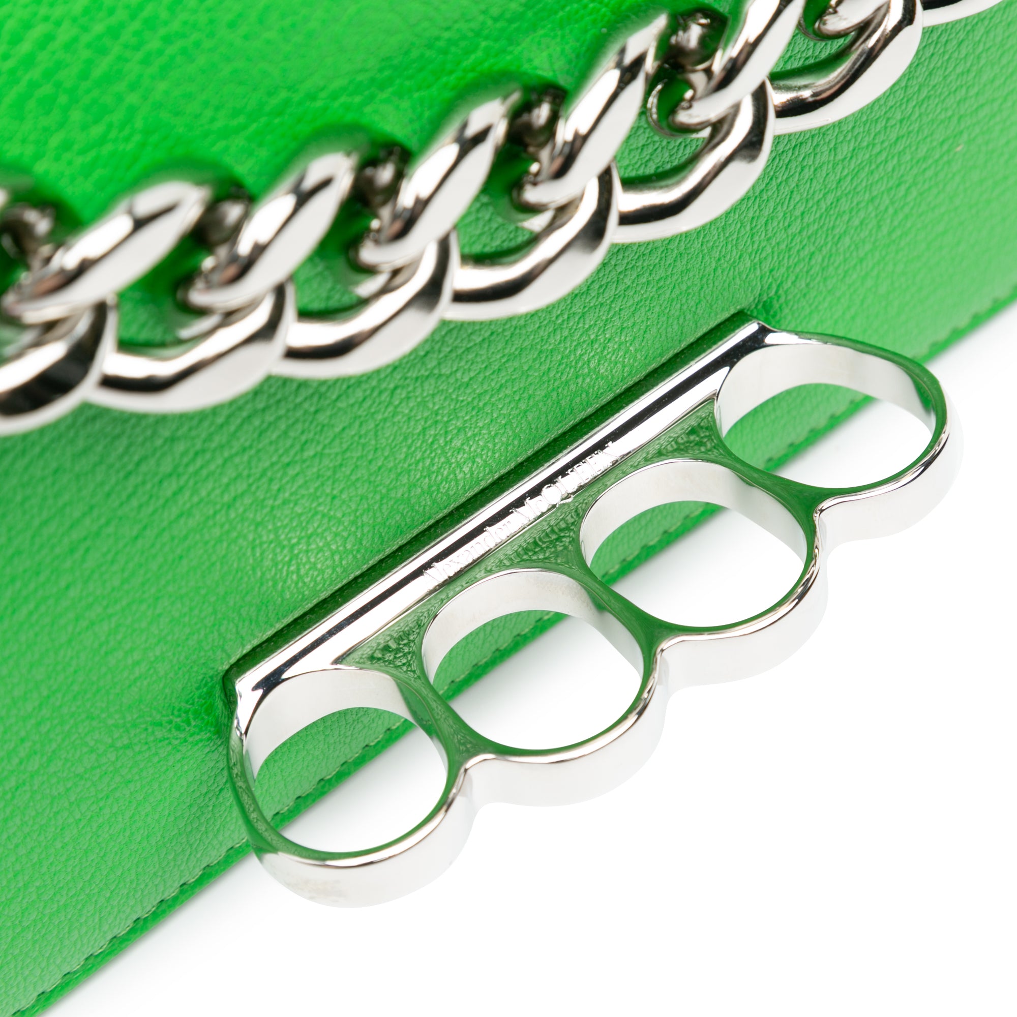Alexander McQueen | Pre-Owned Calfskin Four Ring Knuckle Satchel | Green