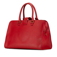 Saint Laurent | Pre-Owned Medium Leather Monogram Cabas Satchel | Red