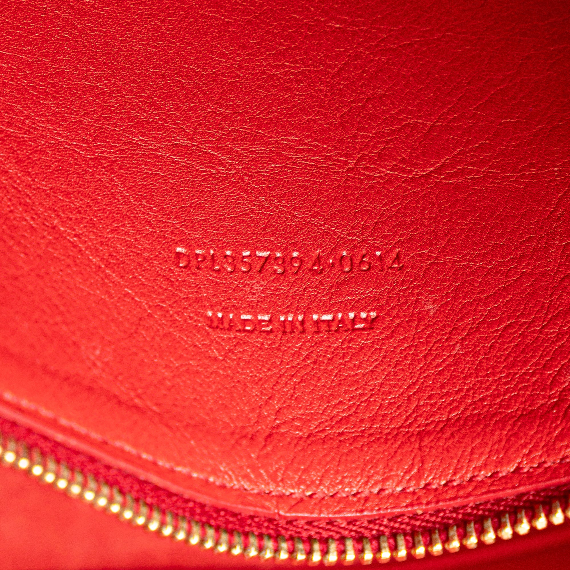 Saint Laurent | Pre-Owned Medium Leather Monogram Cabas Satchel | Red