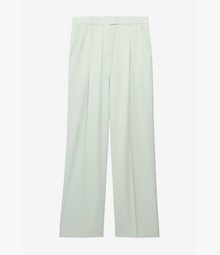 Another Tomorrow Relaxed Wide Leg Pant in Julep – Wool Women's Trousers