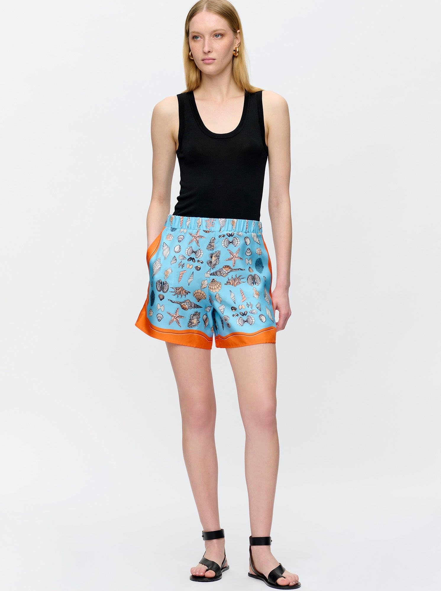 Juvia Print Shorts | Orange/Blue