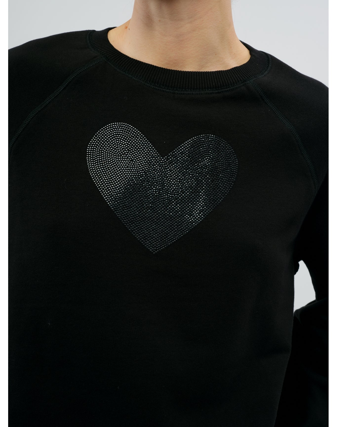 Upper Mo Heart Strass Sweatshirt | Black