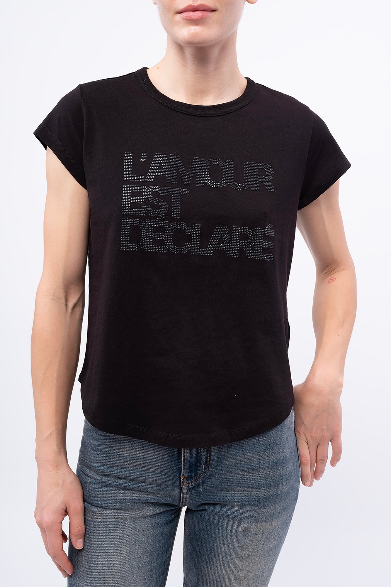 Woop HC Amour Declare Strass T-Shirt | Black