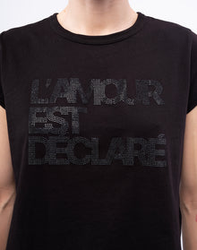 Woop HC Amour Declare Strass T-Shirt | Black