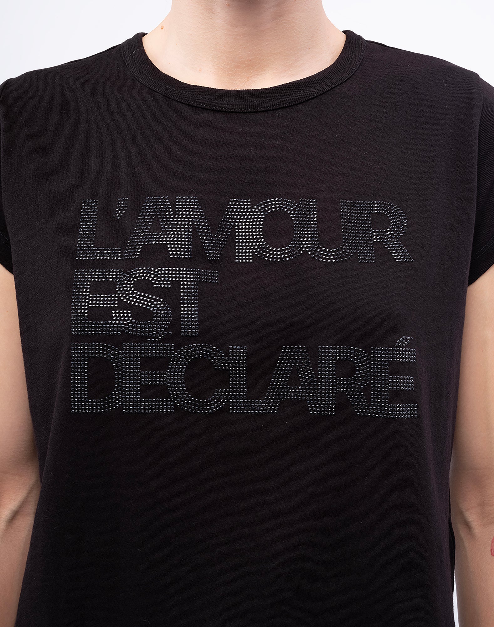 Woop HC Amour Declare Strass T-Shirt | Black
