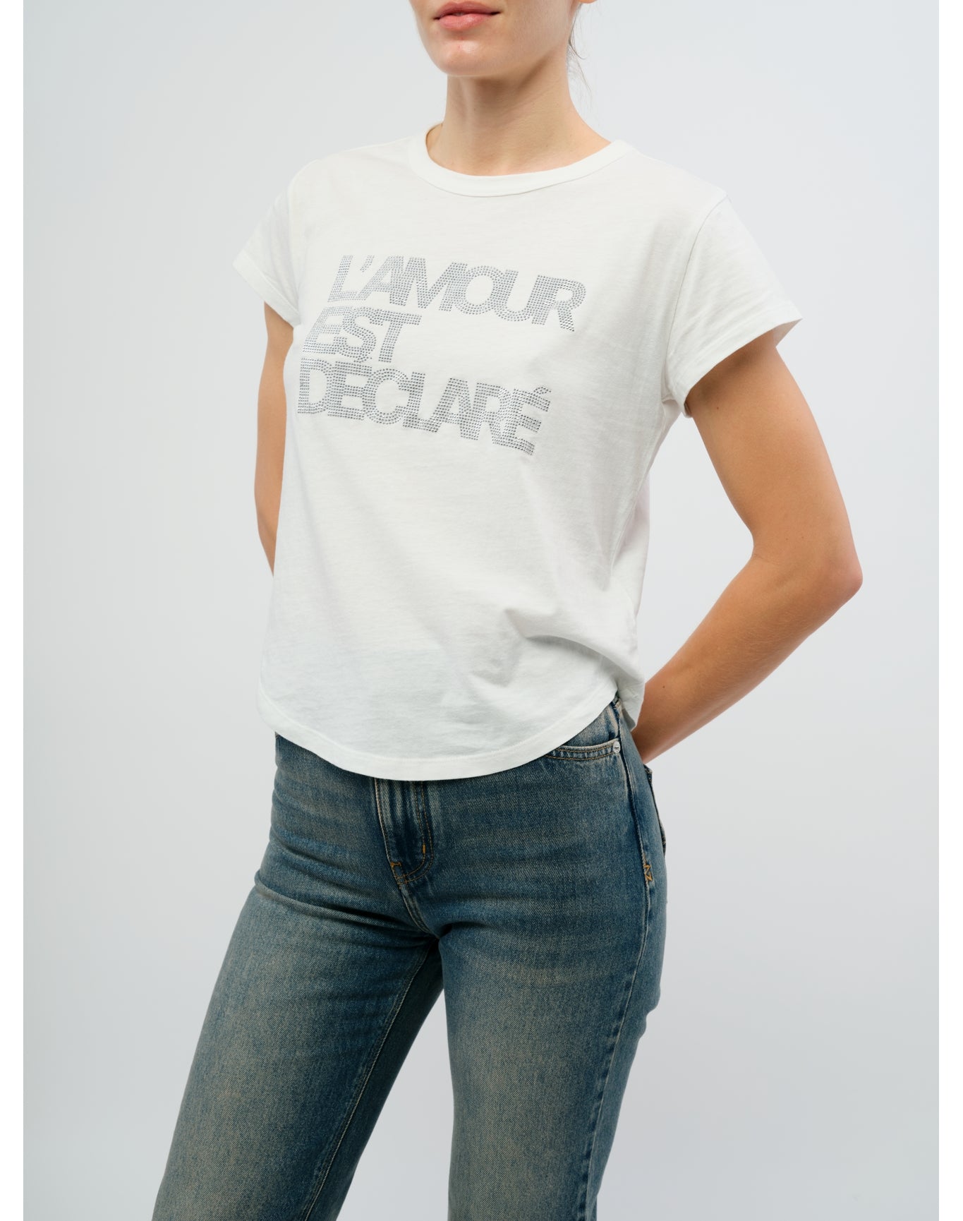 Woop HC Amour Declare Strass T-Shirt | Beige