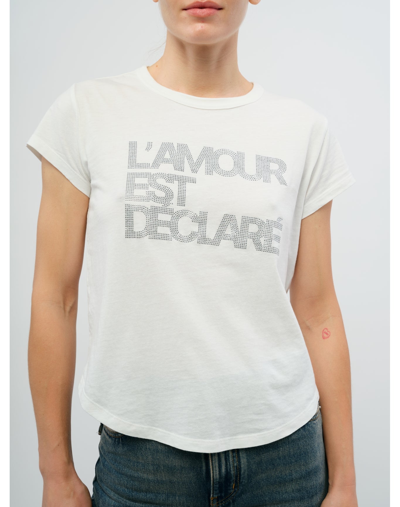 Woop HC Amour Declare Strass T-Shirt | Beige
