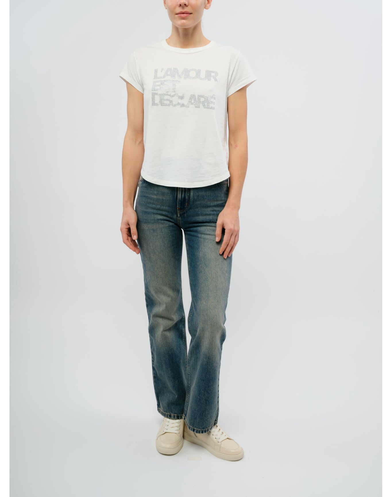 Woop HC Amour Declare Strass T-Shirt | Beige