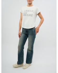 Woop HC Amour Declare Strass T-Shirt | Beige