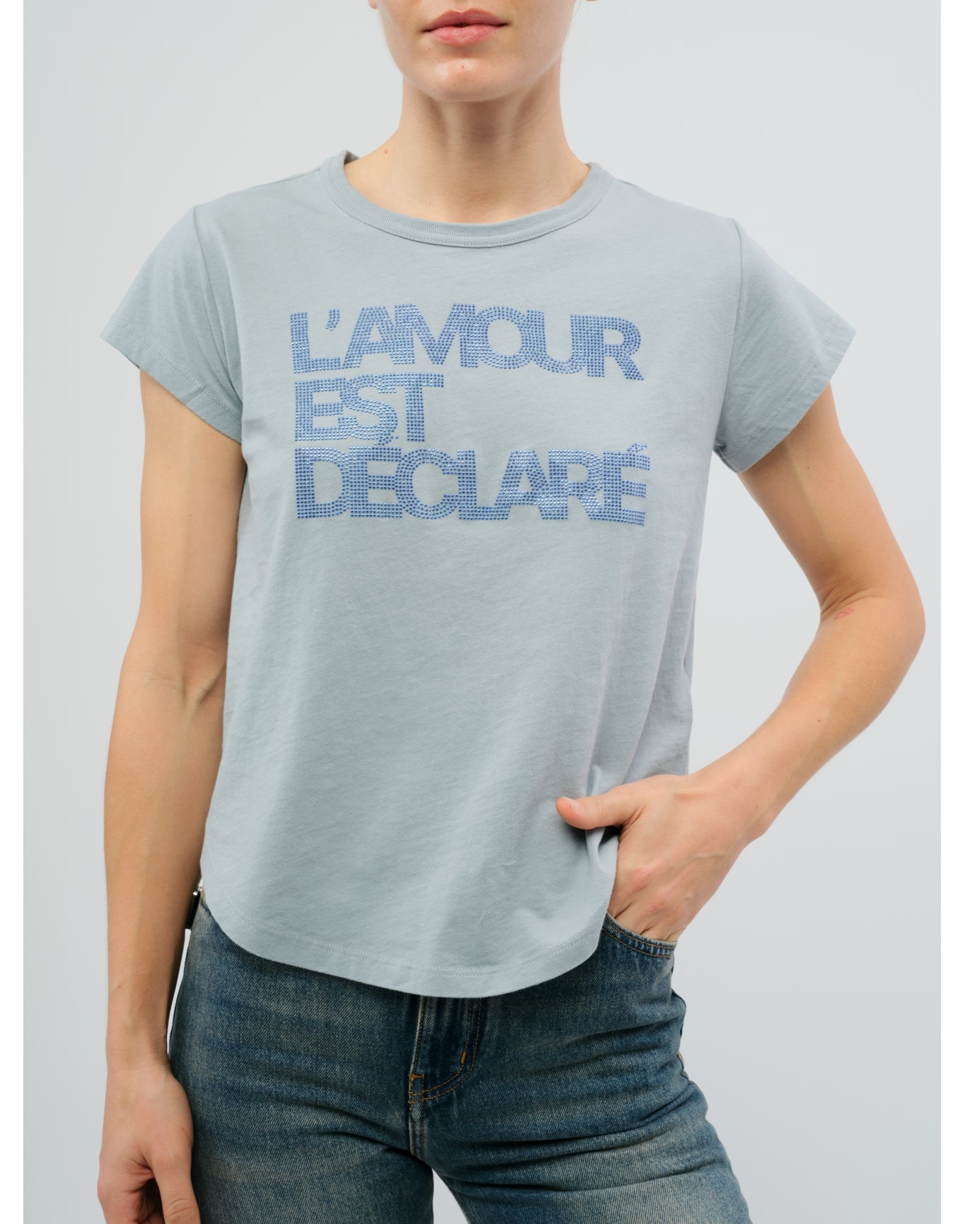 Woop HC Amour Declare Strass T-Shirt | Cloud