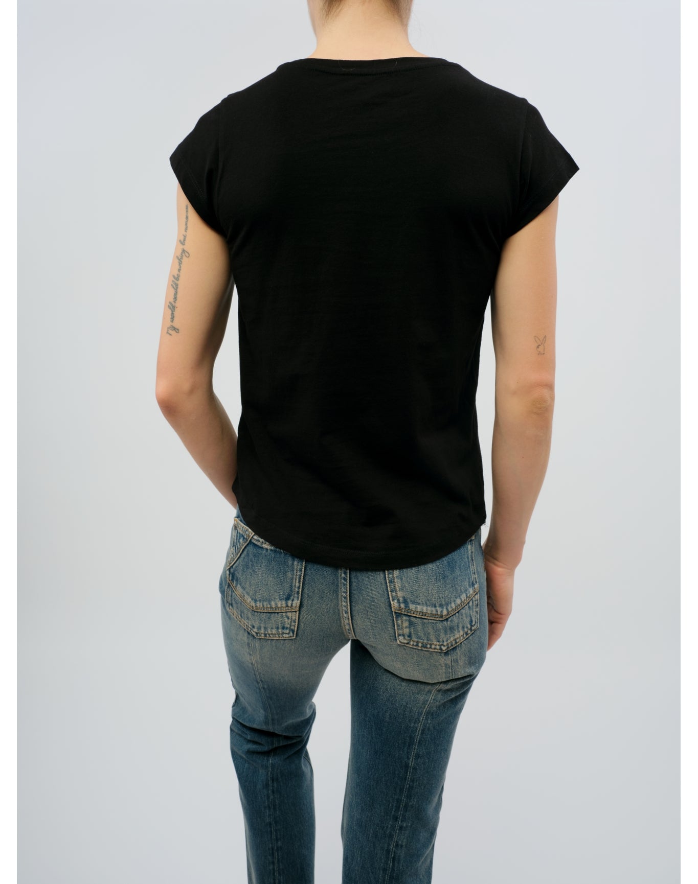 Skinny HC Heart Strass T-Shirt | Black