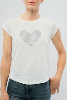 Skinny HC Heart Strass T-Shirt | Beige