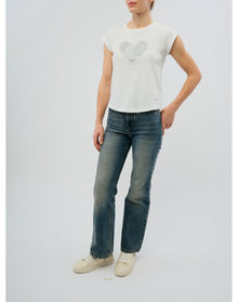 Skinny HC Heart Strass T-Shirt | Beige