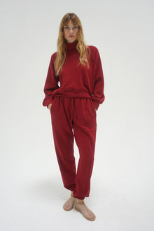 Women | Jace Seamed Fleece Jogger | Oxblood