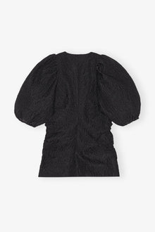 Jacquard V neck Blouse | Black