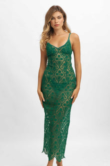 Women | Jade Maxi Dress | Emerald Lace