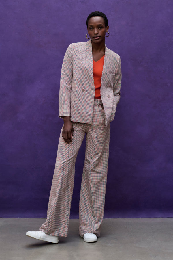 Front image of the Janette Jacket in Mini Check | Exclude
