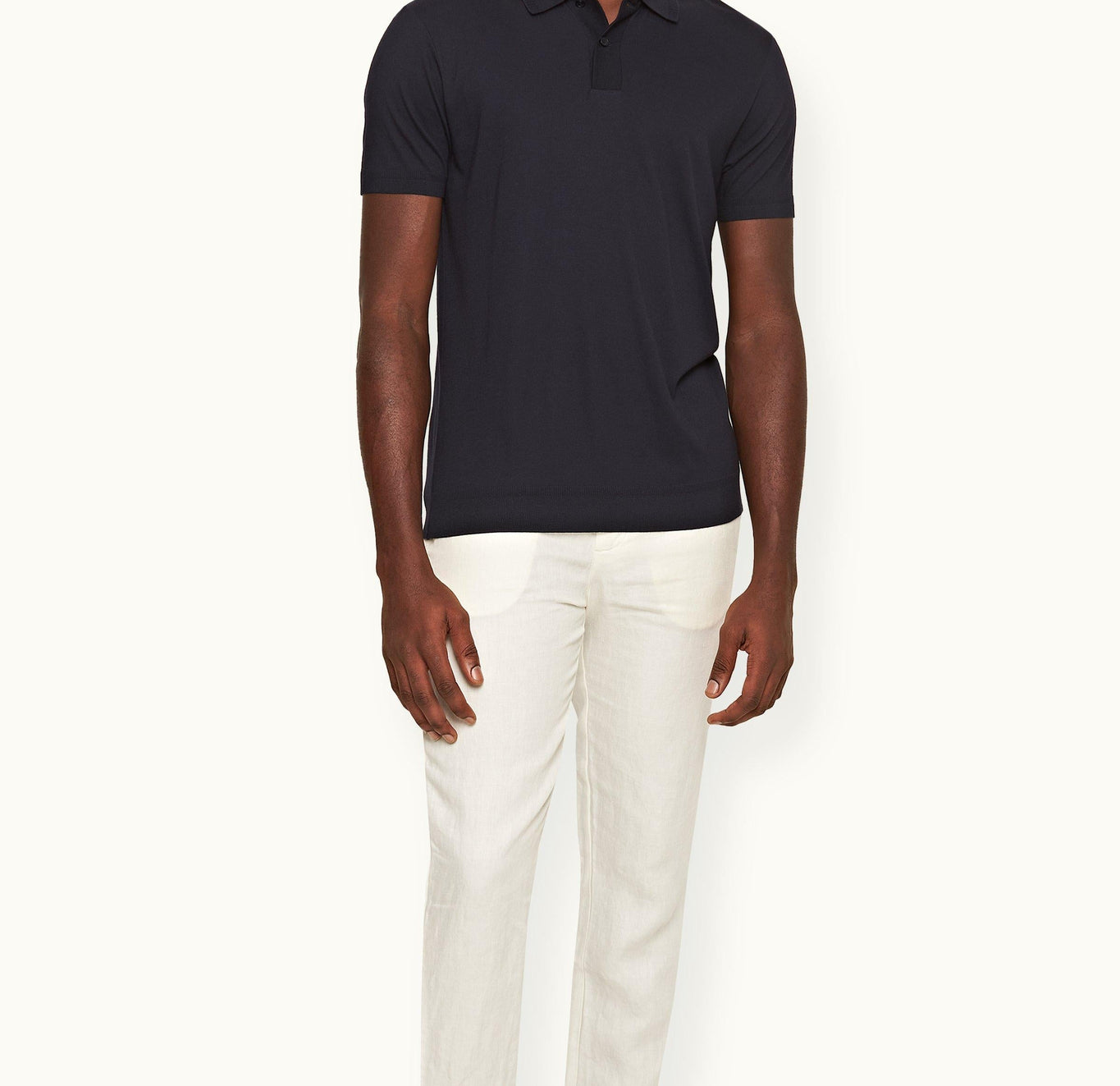 Jarrett Knitted Classic Fit Knitted Rib Cotton-Modal Polo Shirt | Night Iris