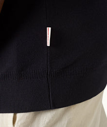 Jarrett Knitted Classic Fit Knitted Rib Cotton-Modal Polo Shirt | Night Iris