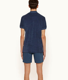 Jarrett Towelling Classic Fit Cotton Towelling Polo Shirt | Classic Blue