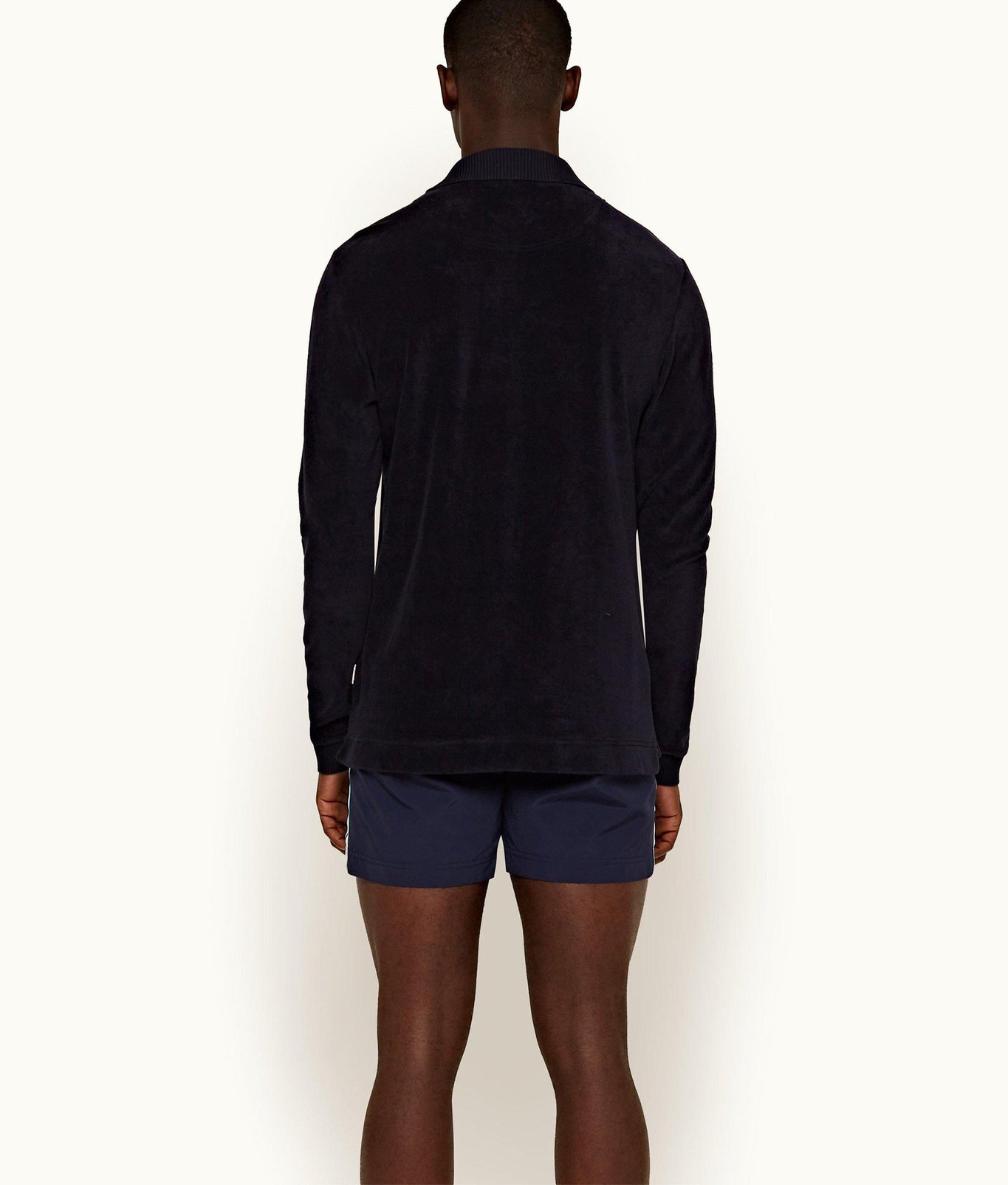 Jarrett Towelling Classic Fit Organic Towelling Long-Sleeve Polo Shirt | Night Iris