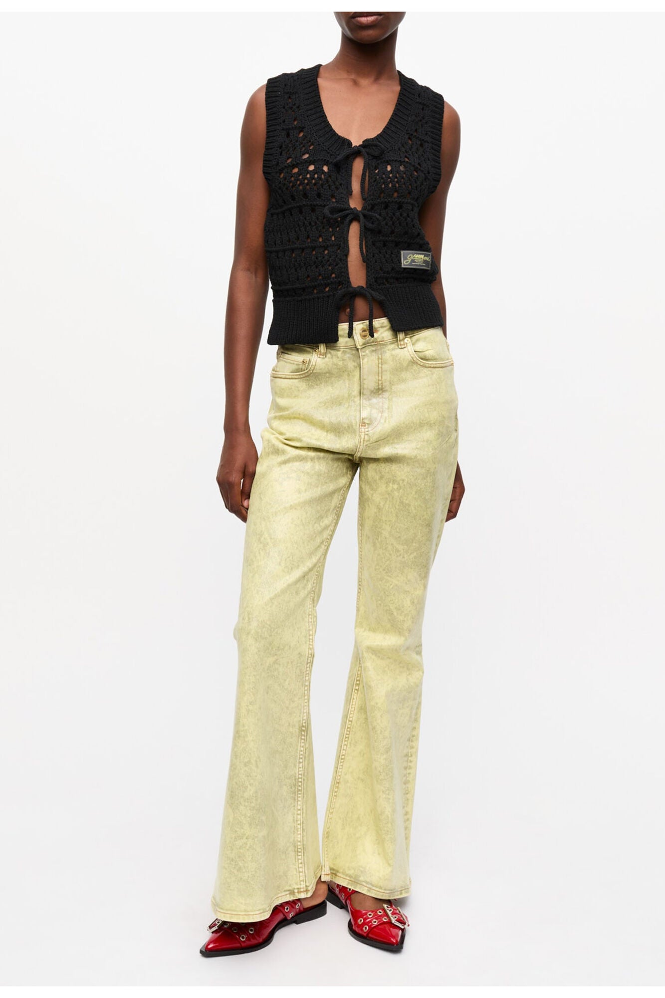 Jeans in Green Foil | Golden Cypress