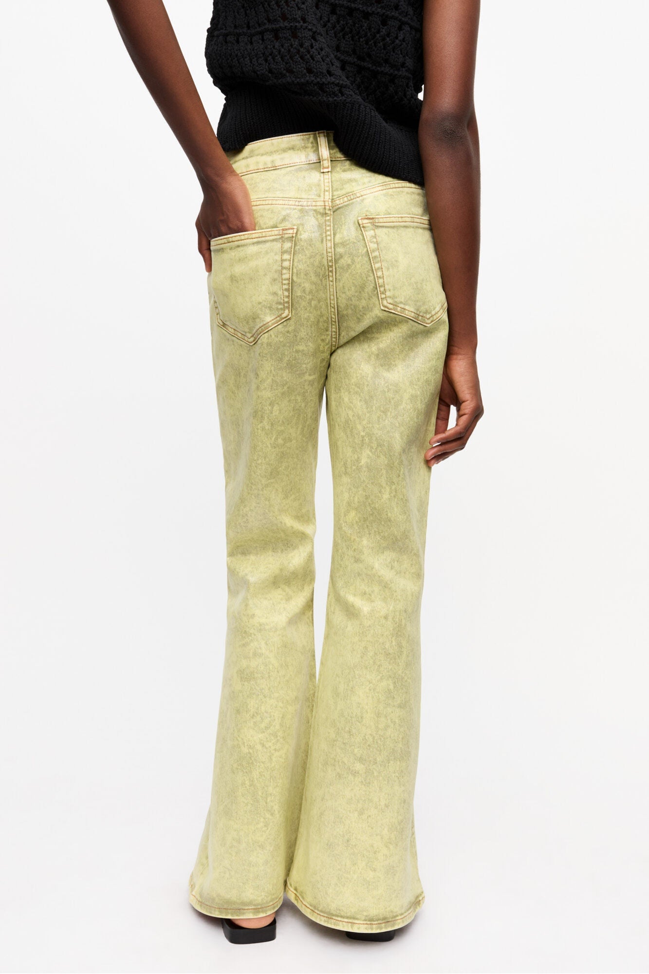 Jeans in Green Foil | Golden Cypress