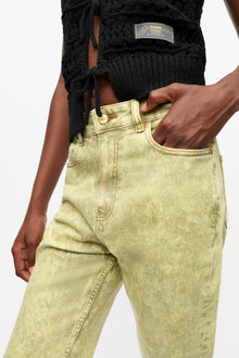 Jeans in Green Foil | Golden Cypress
