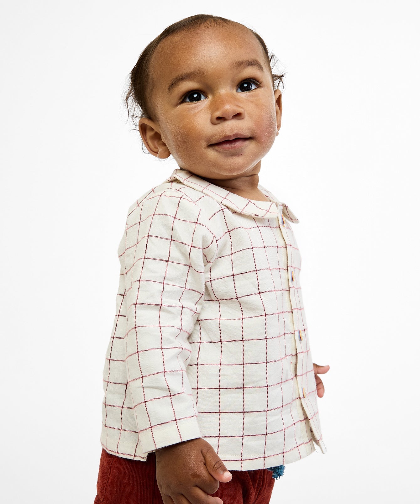 Boys | Jefferson Baby Shirt | Red/Neutral