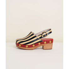 Jona Slingback Low Heel Clog | Black Stripe