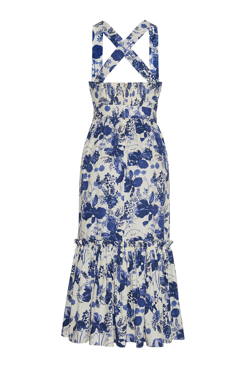 Julietta Dress | Evening Blue Hanging Orchids