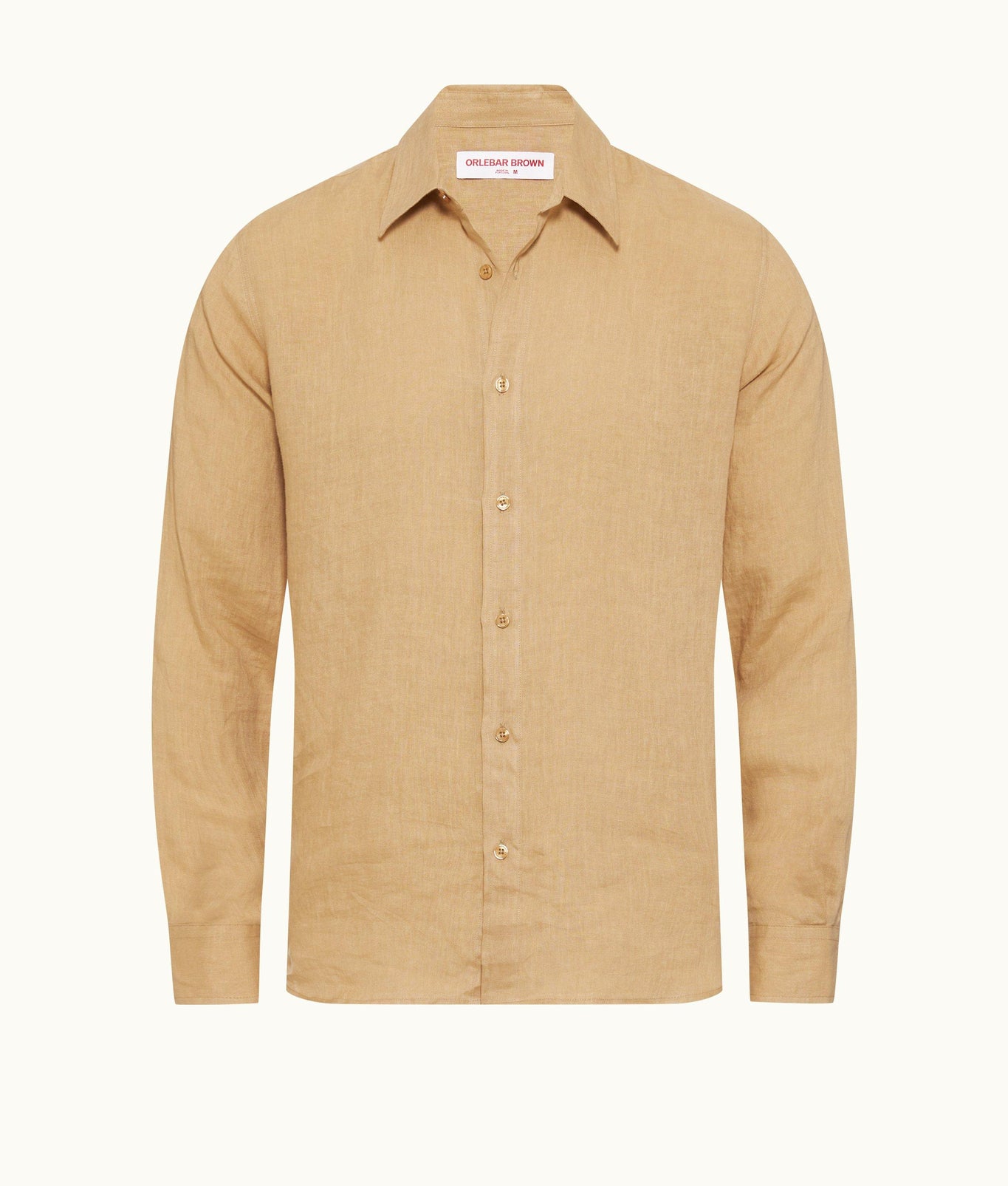 Justin Linen Relaxed Fit Luxury Italian Linen Shirt | Biscuit
