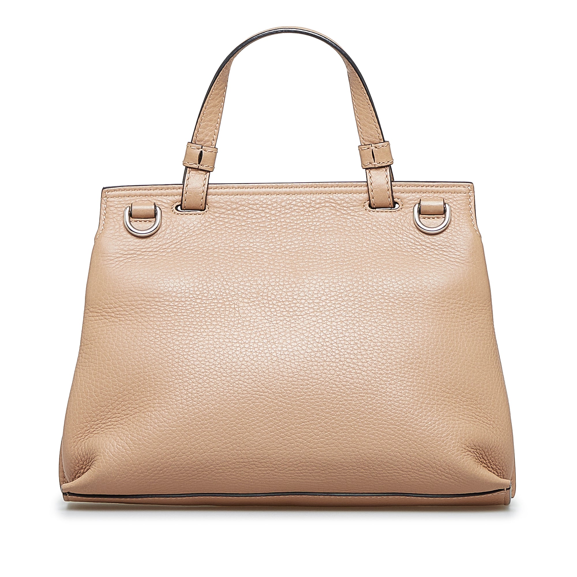 Gucci | Pre-Owned Small Leather Bamboo Daily Satchel | Brown/Beige